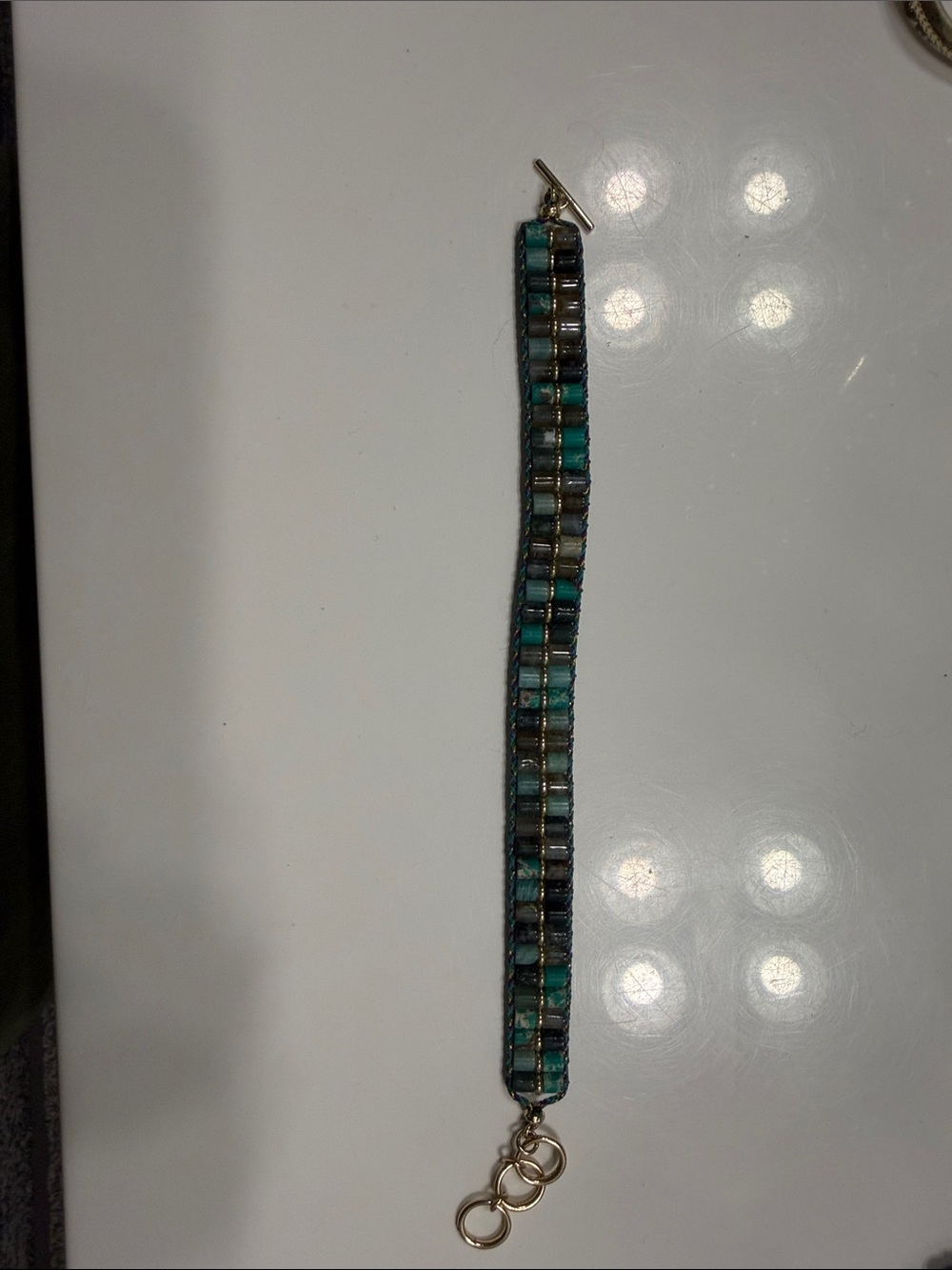 Kendra Scott Woven Beaded Bracelet in Turquoise and Black